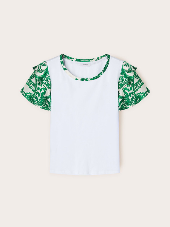 Camiseta con mangas y estampado paisley