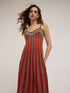 Striped lurex knit flared dress image number 2