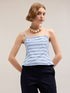 Top bustier de popelina a rayas image number 0