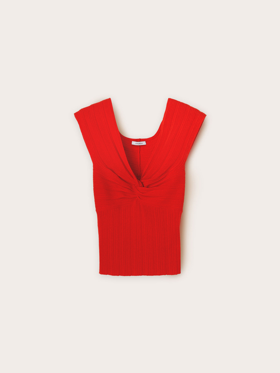 T-shirt avec n&oelig;ud en maille