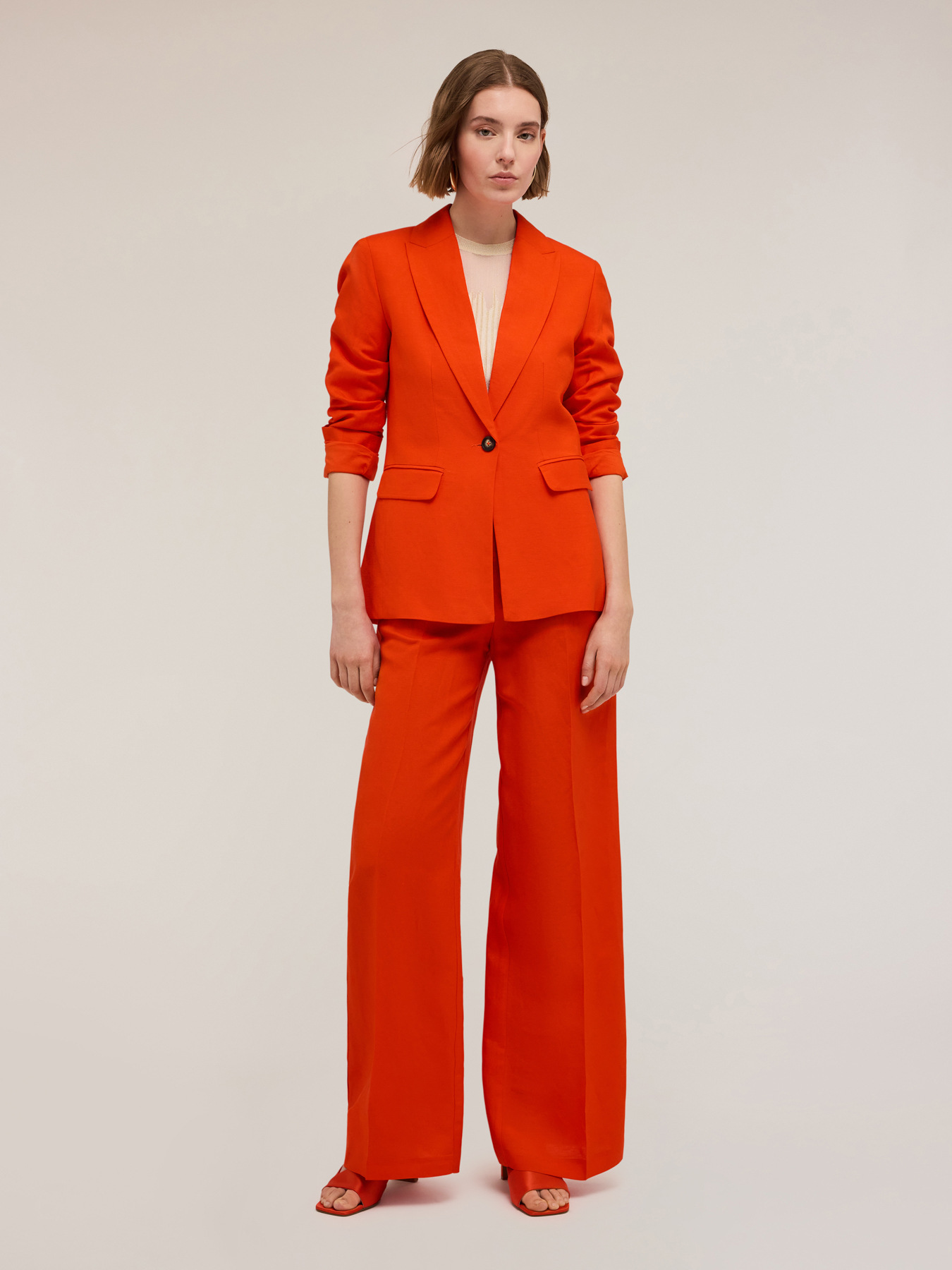 Einreihiger Blazer aus Leinengemisch image number 0