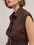 Sleeveless shirt with belt image number 3