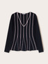 Pullover mit ausgestelltem Schnitt und Streifenmuster image number 4