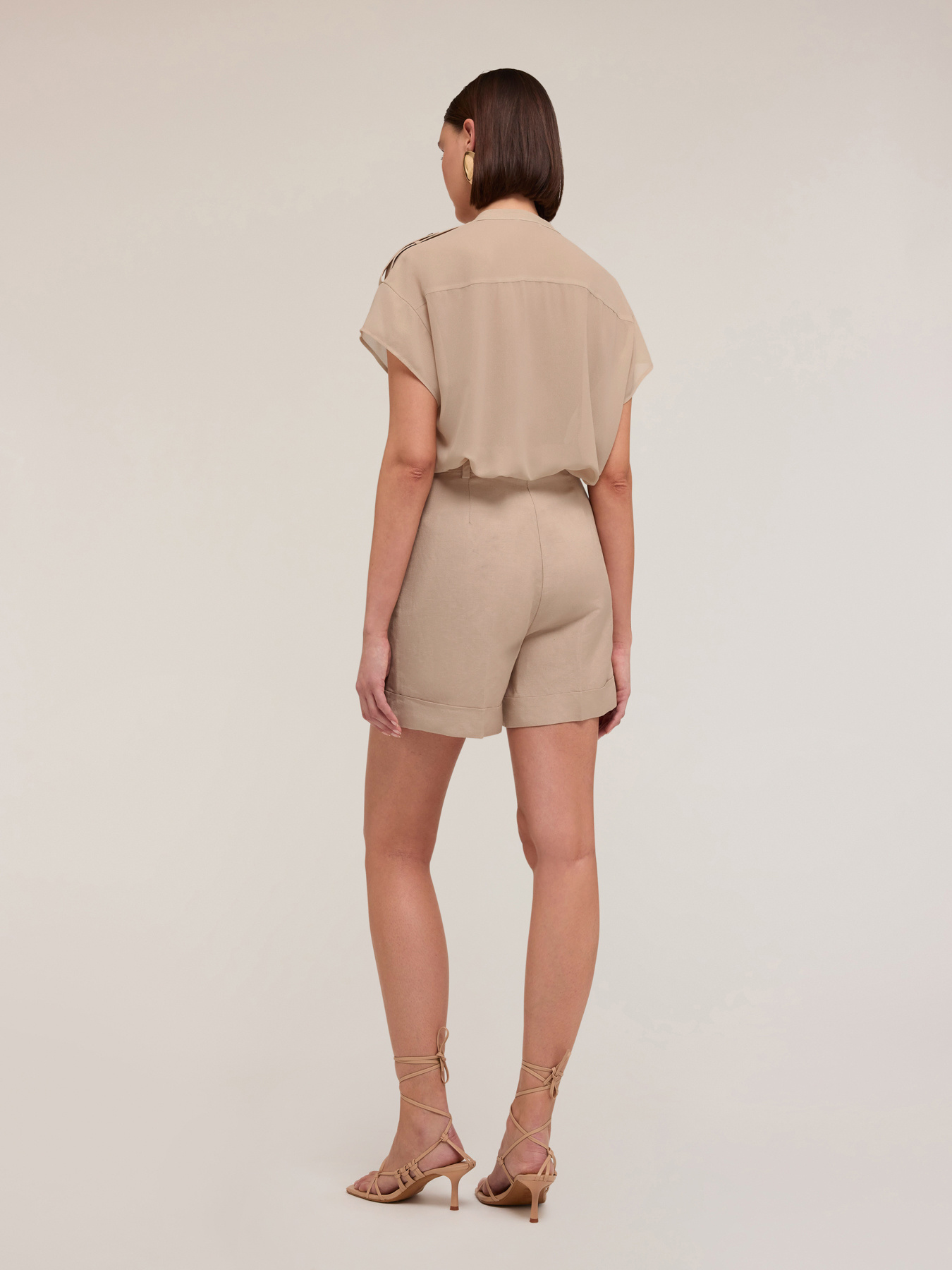 Camicia sahariana in georgette laminata image number 1