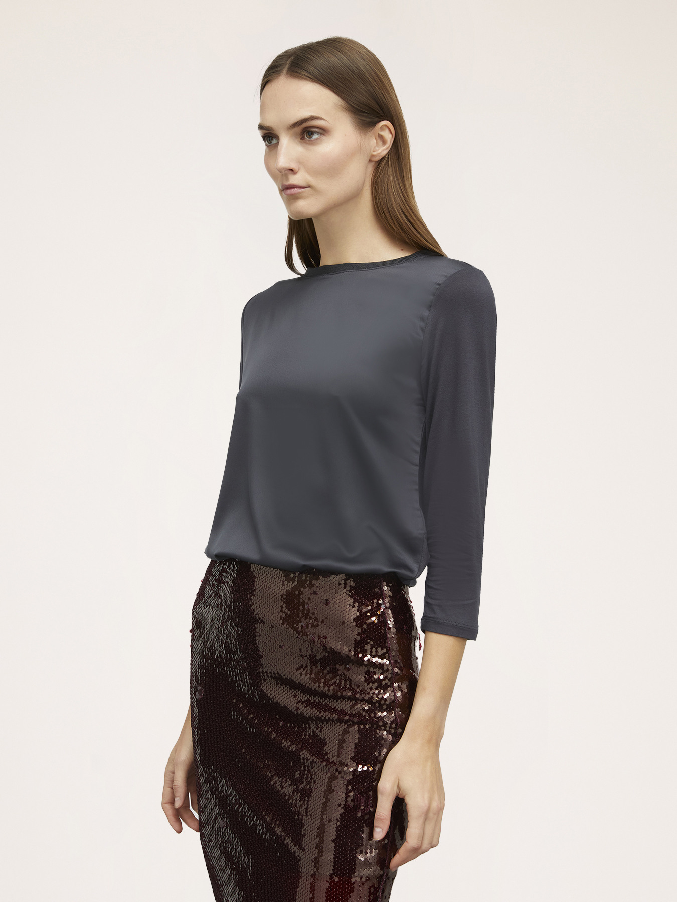 Tricou basic din două materiale image number 2