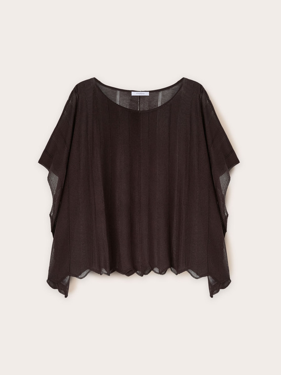Lurex knit poncho