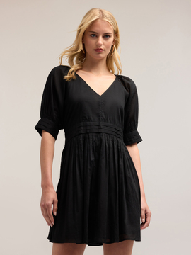 Robe courte en mousseline de coton