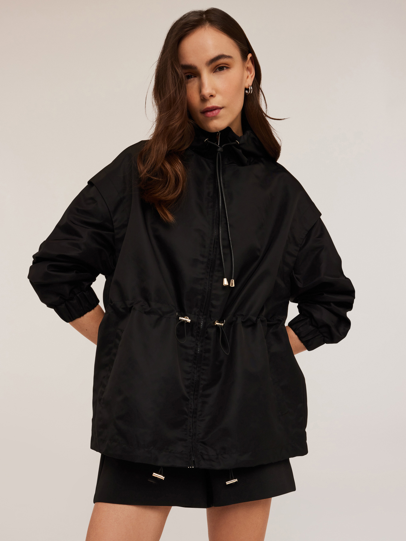 Nylon parka with drawstring image number 0