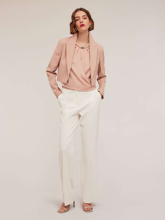 Cotton blend canvas spencer jacket