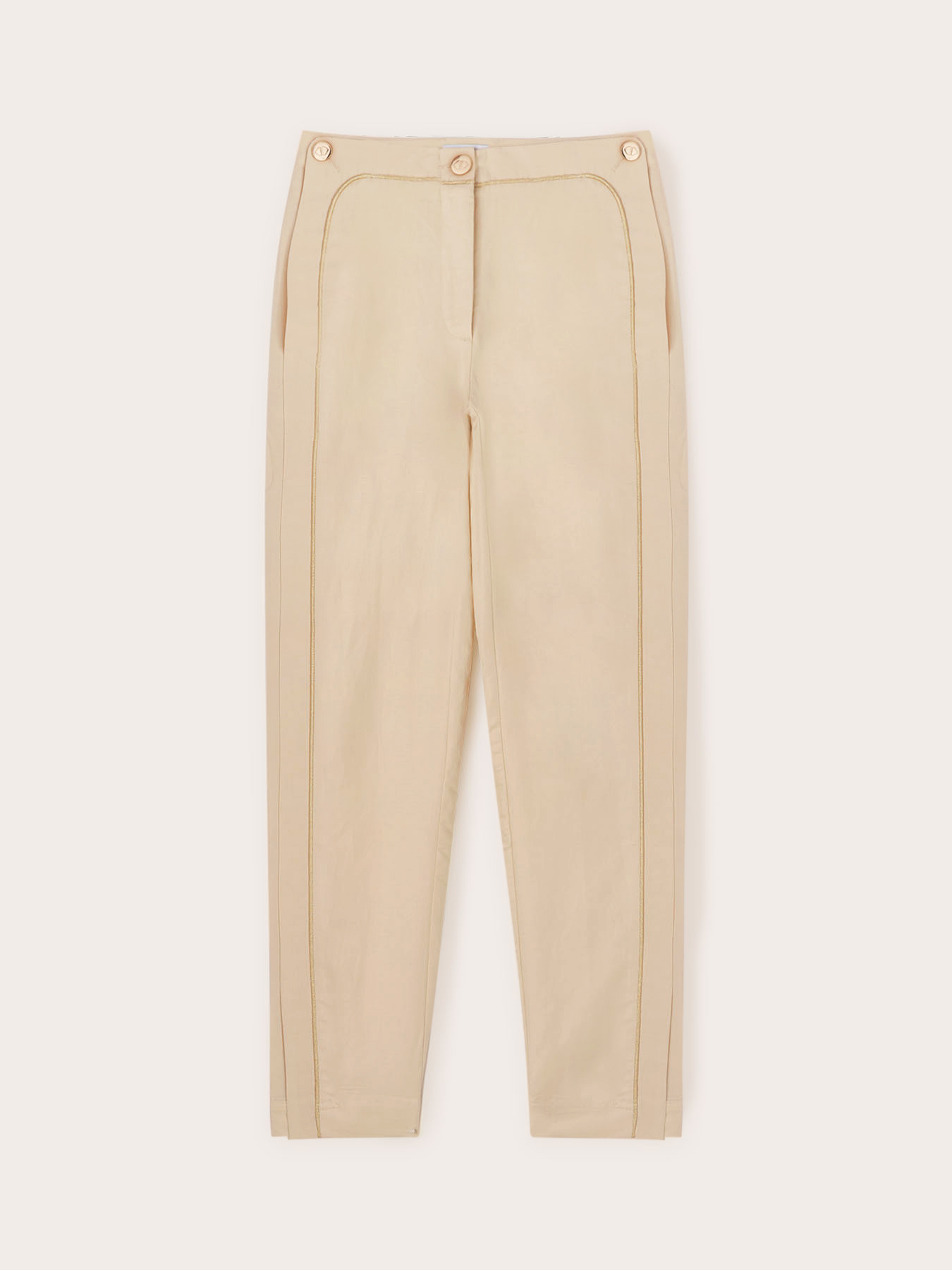 Trousers with piping and slit at the hem image number 4