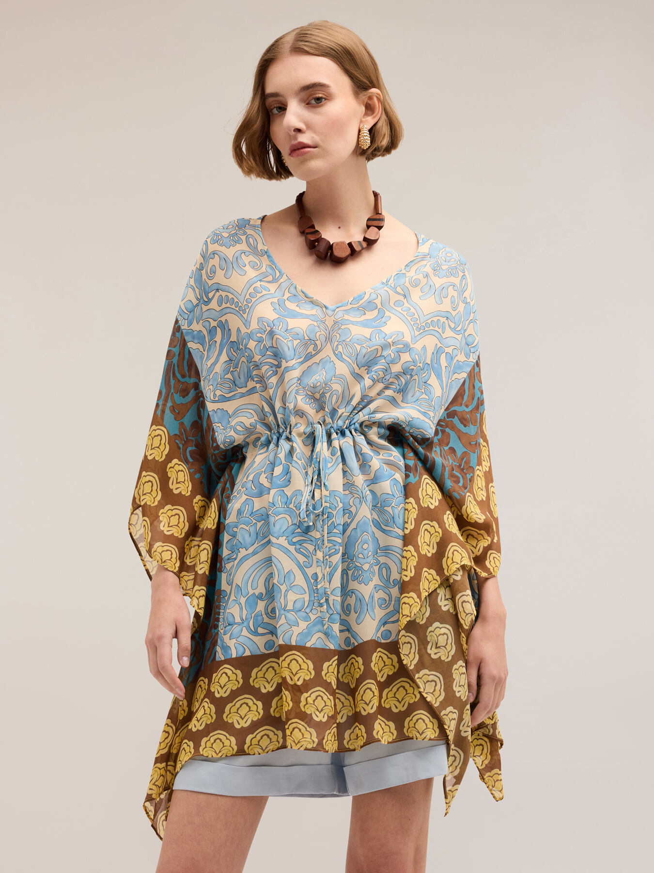 Printed chiffon poncho image number 3