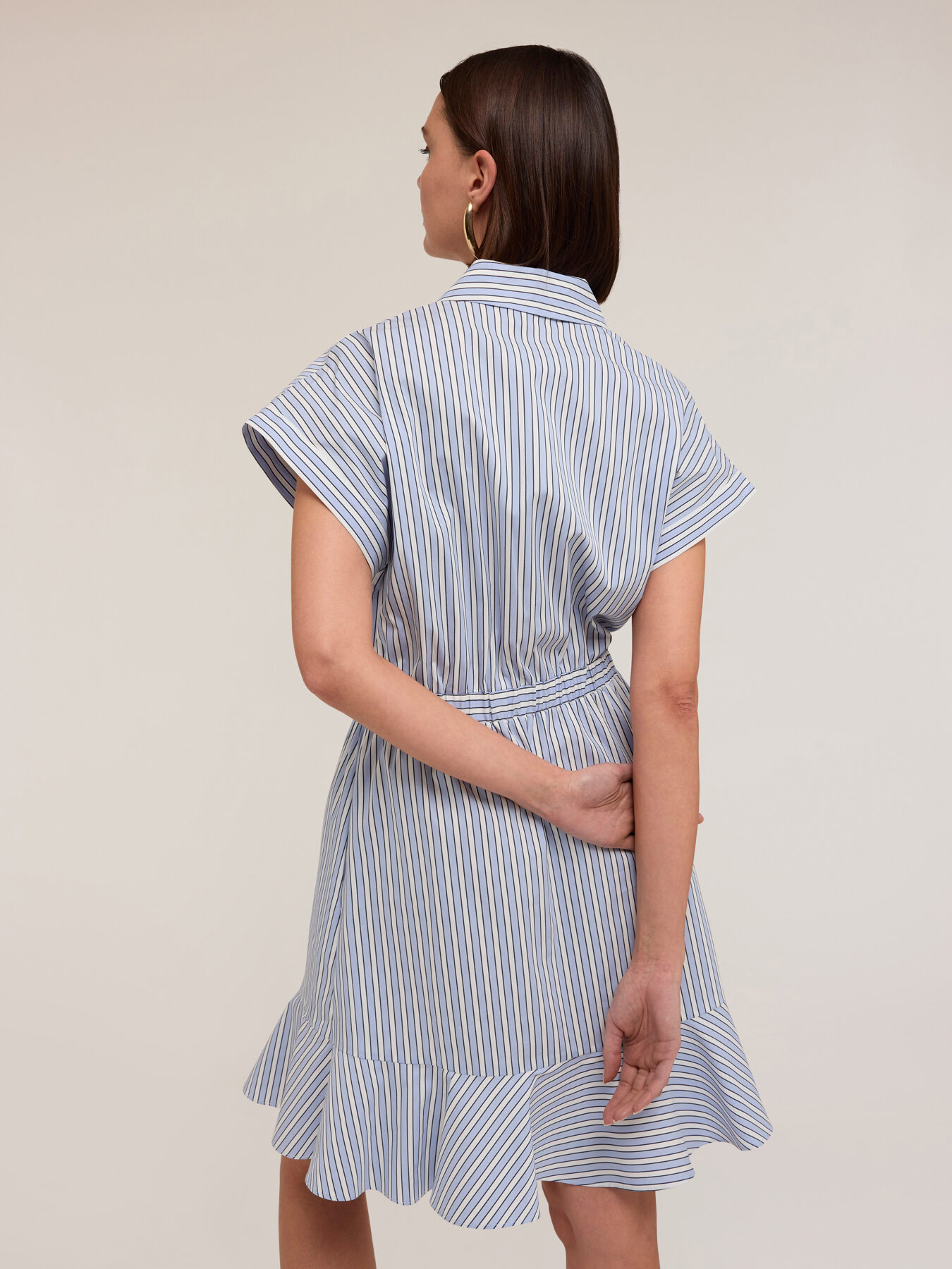 Vestito chemisier in cotone a righe image number 1