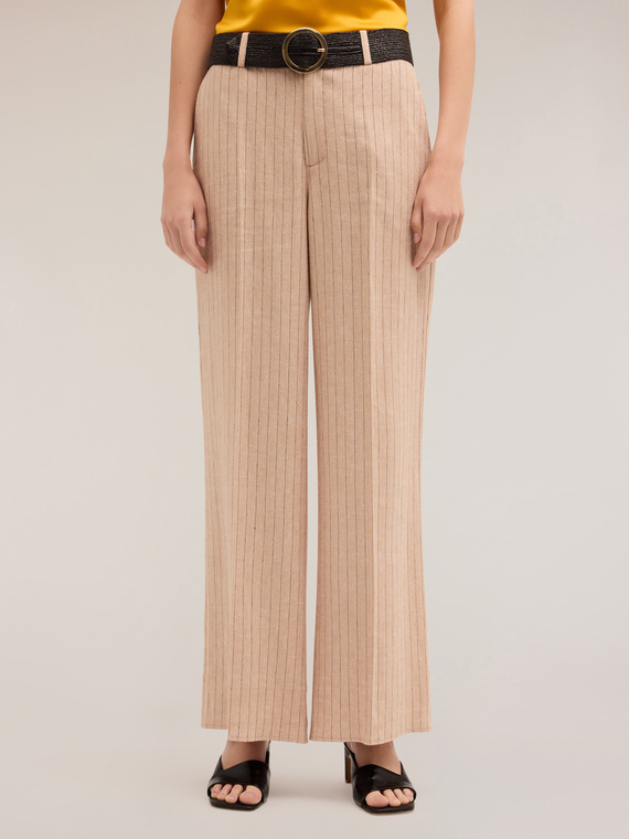 Pantaloni palazzo fantasia gessata