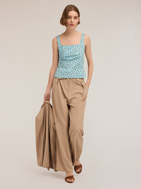 Top bustier con cut-out posteriore a pois