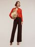 Wide leg linen blend trousers image number 0