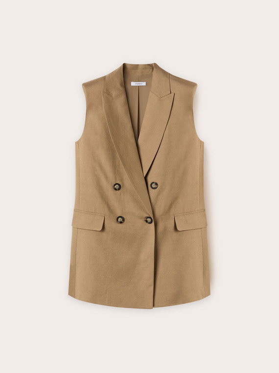 Gilet over misto lino