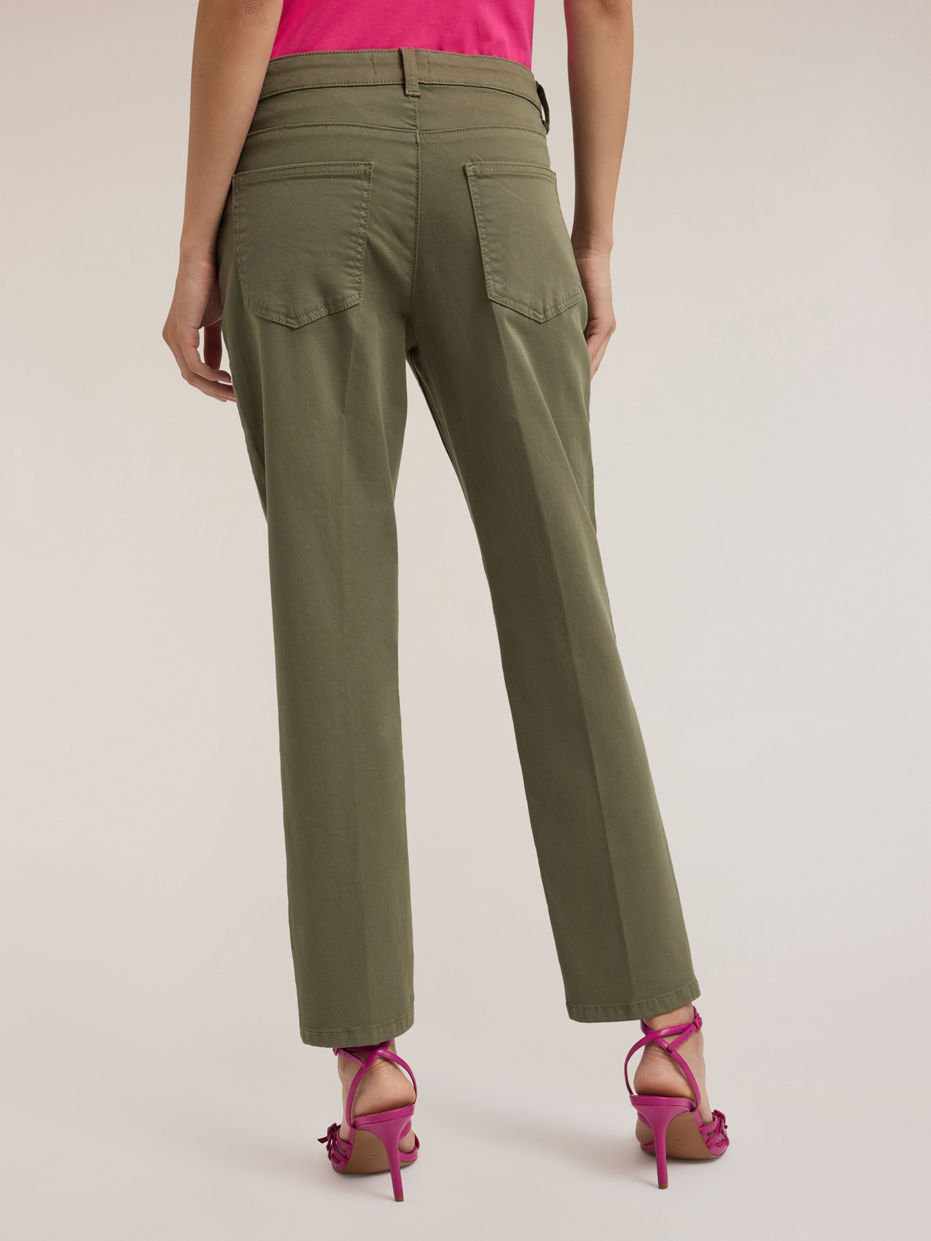 Cotton Rianne carrot fit trousers image number 1