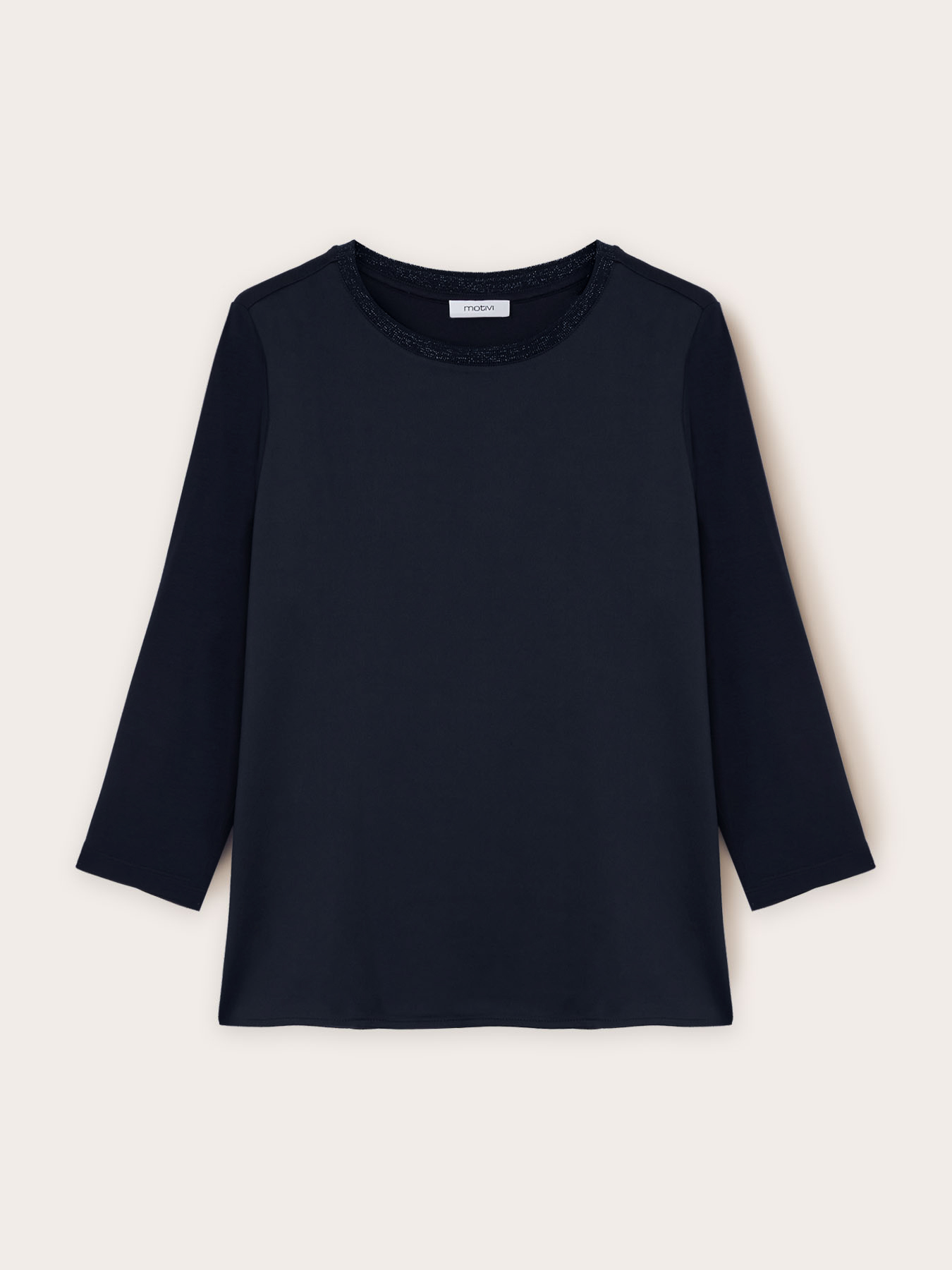 Tricou basic din două materiale image number 4