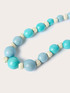 Collana lunga con perline in legno e rafia image number 2