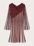 Pleated effect lurex knit striped dress image number 4