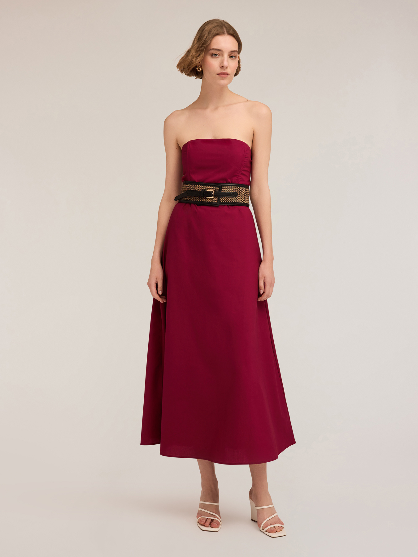 Rochie bustieră din poplin image number 0