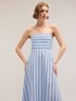 Vestido midi de popelina a rayas image number 3