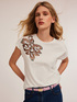 T-shirt a kimono con ricamo in tulle image number 0