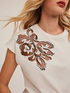 T-shirt a kimono con ricamo in tulle image number 2