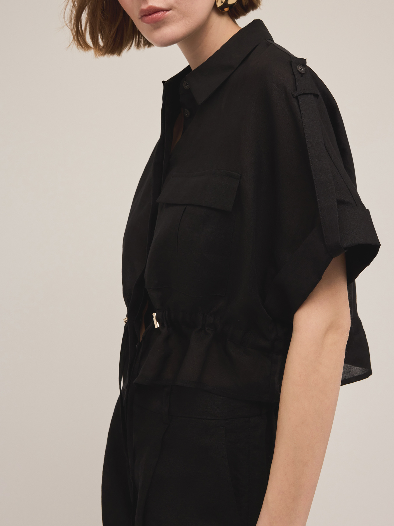 Kimono-Hemdbluse mit Tunnelzug image number 3