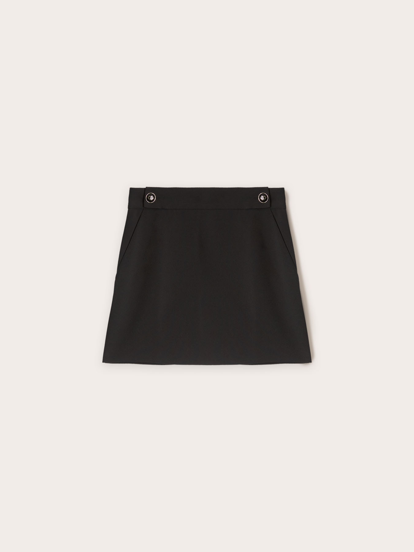 Crepe fabric mini skirt with buttons image number 4