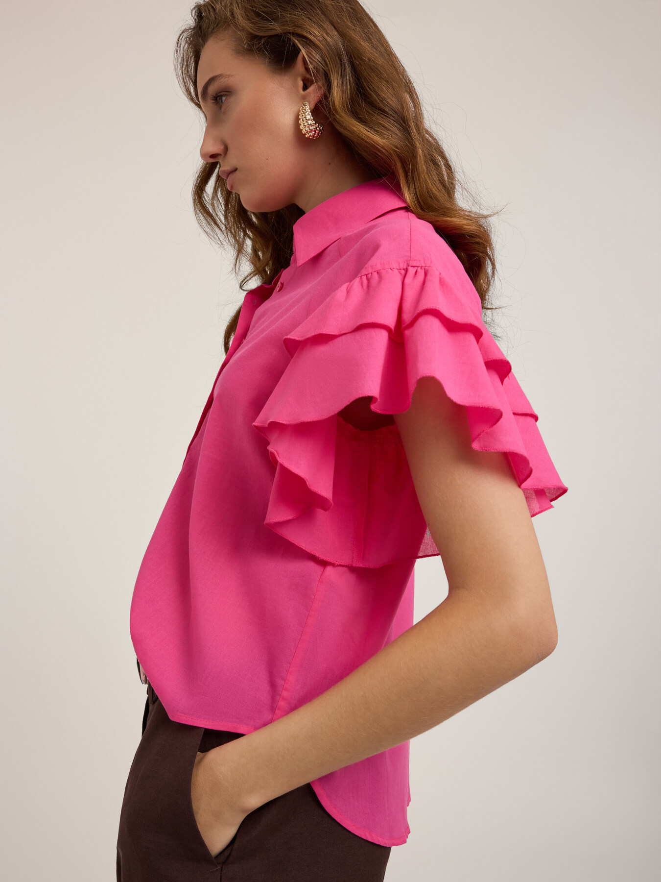 Camicia con maniche volant image number 3