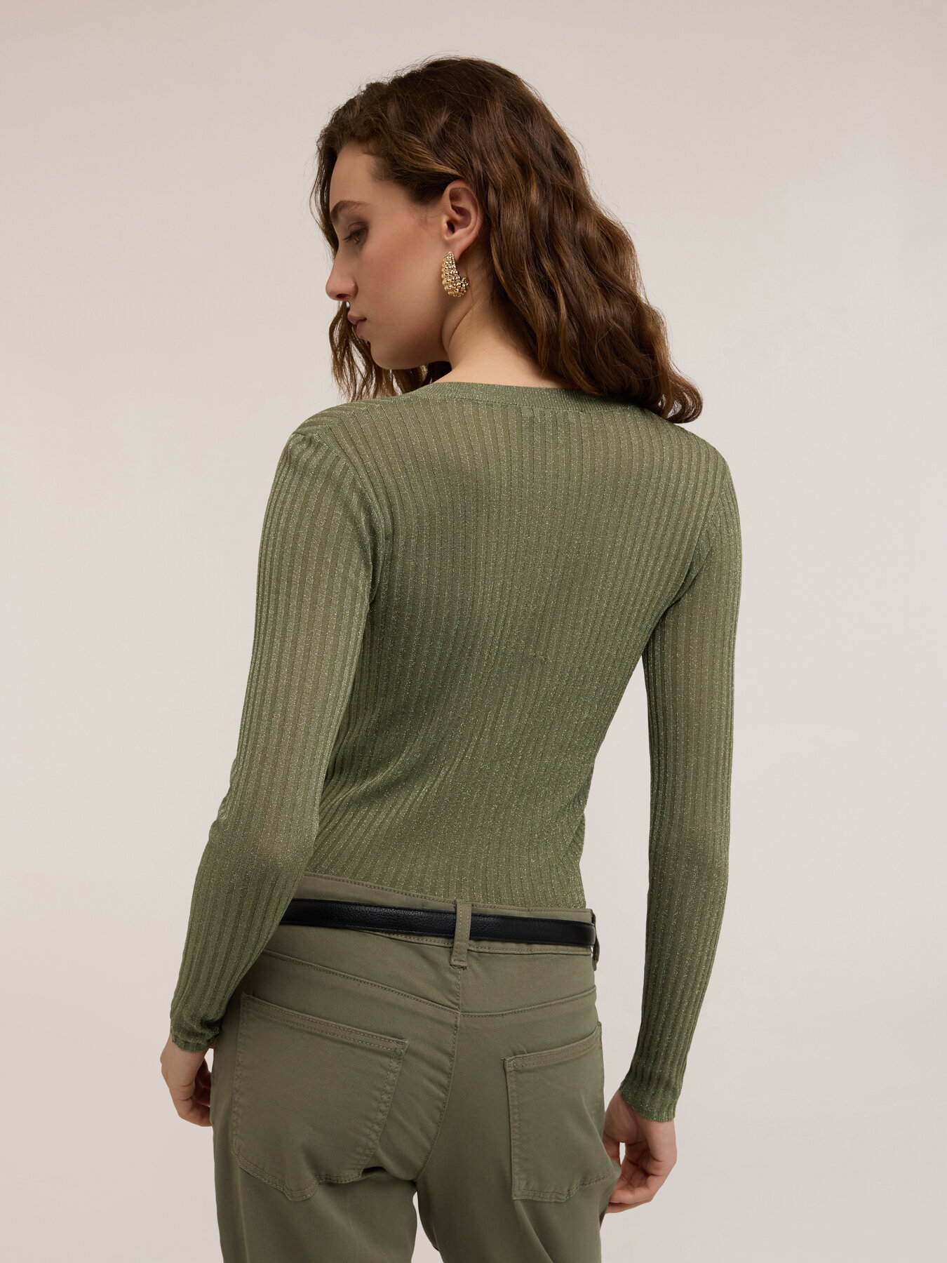 Cardigan in maglia fine lurex image number 1