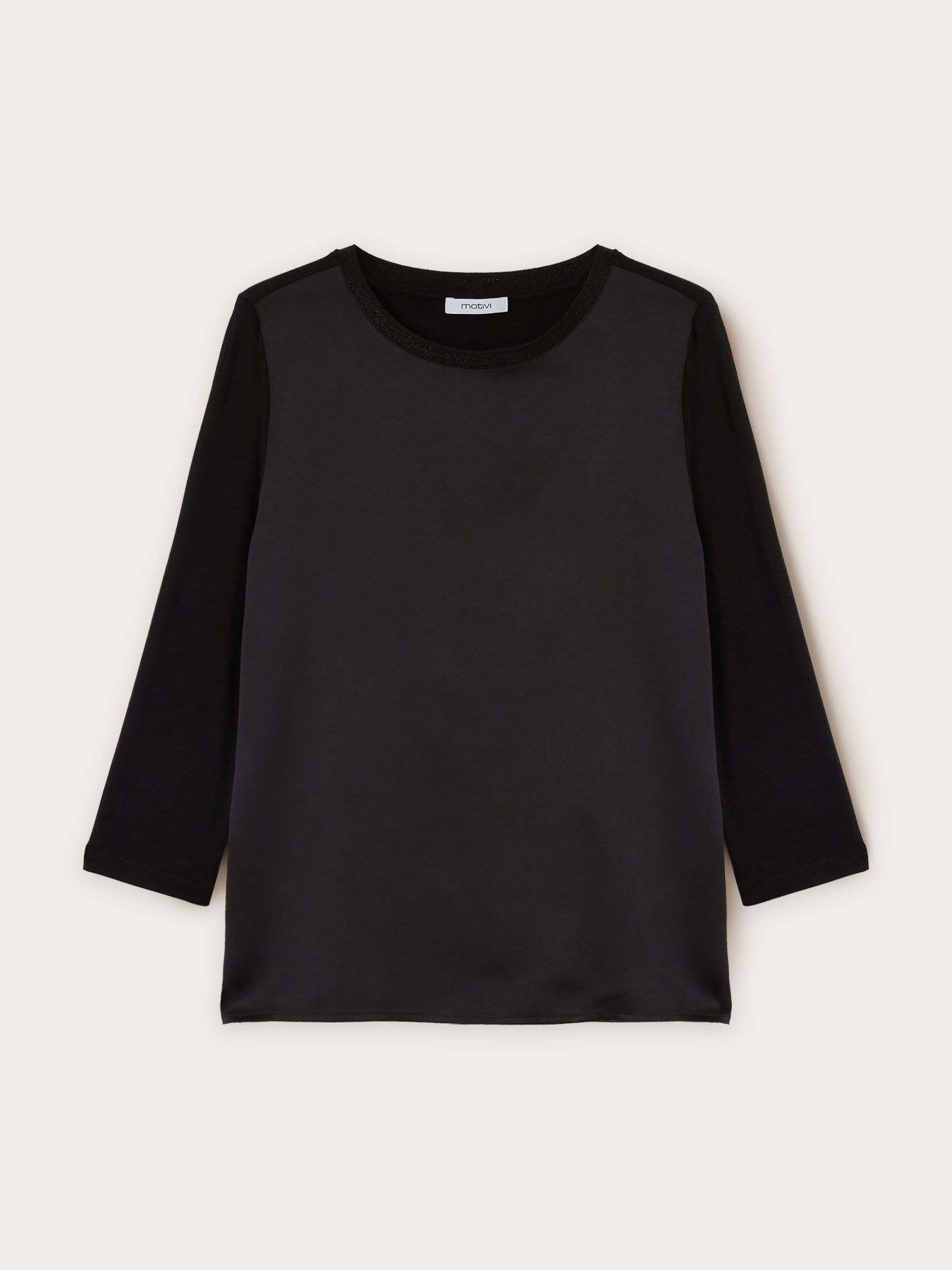 Tricou basic din două materiale image number 5