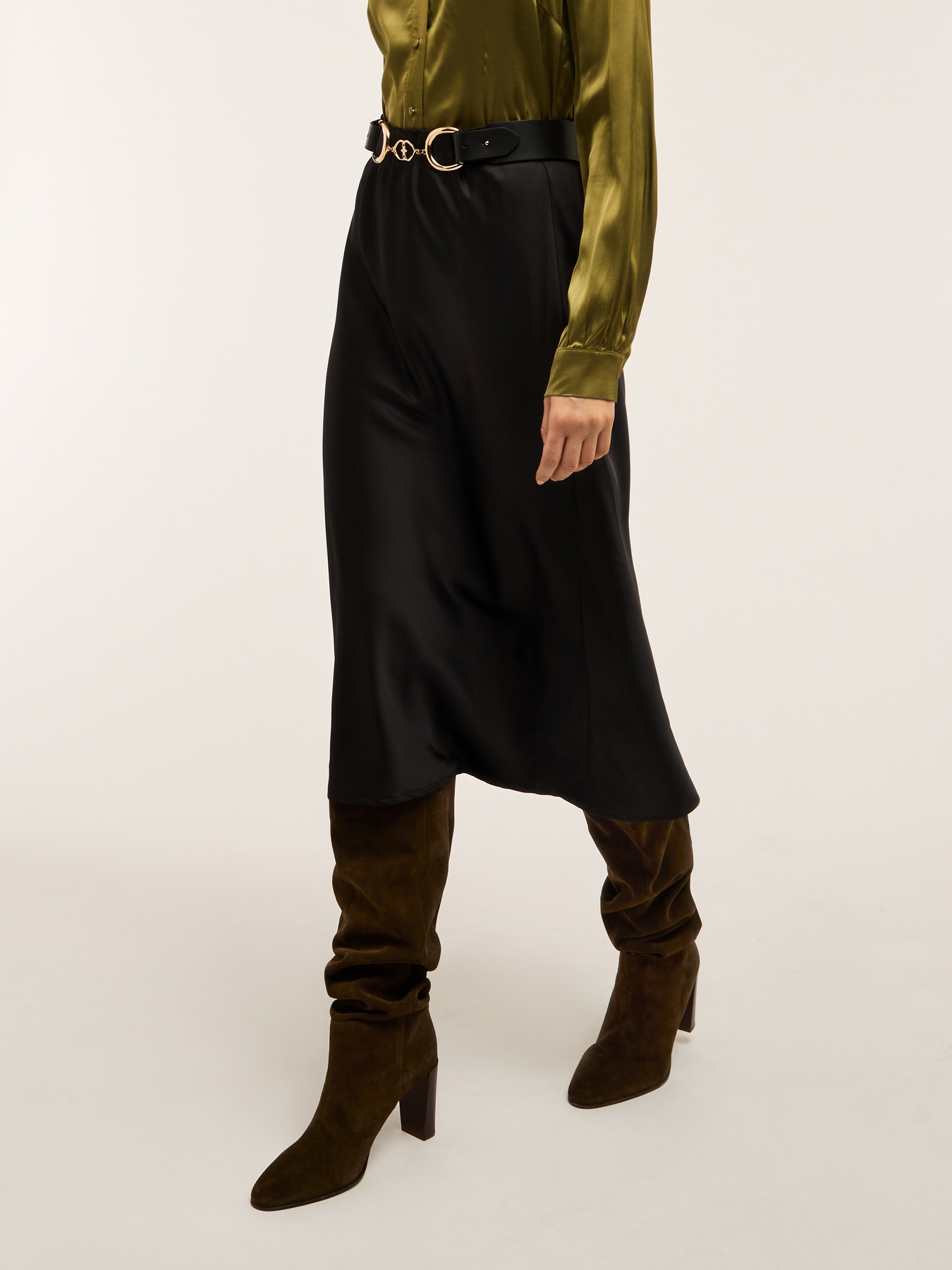 Satin midiskirt image number 0