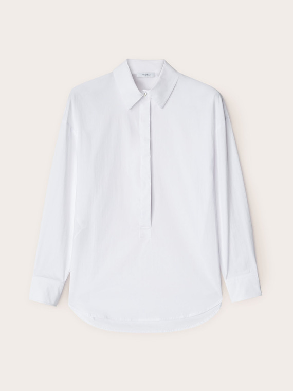 Blusa con colletto in popeline