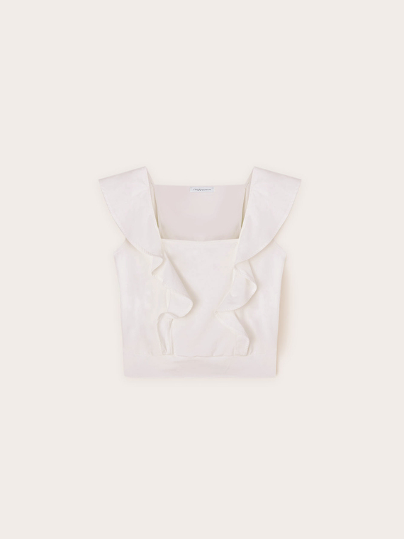 Top in jersey con volant