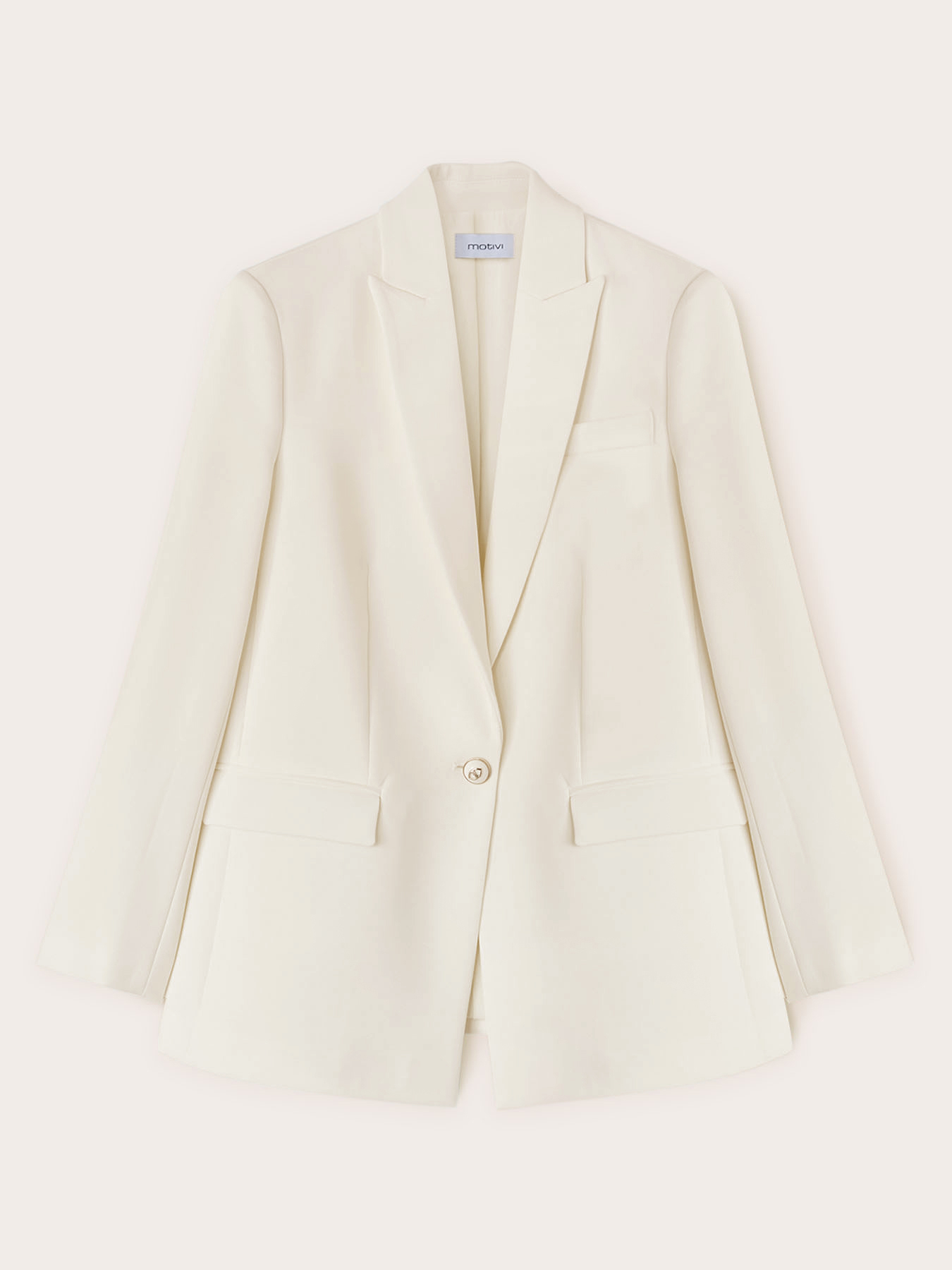 Chaqueta de traje de abotonadura simple en tejido crep&eacute; image number 4