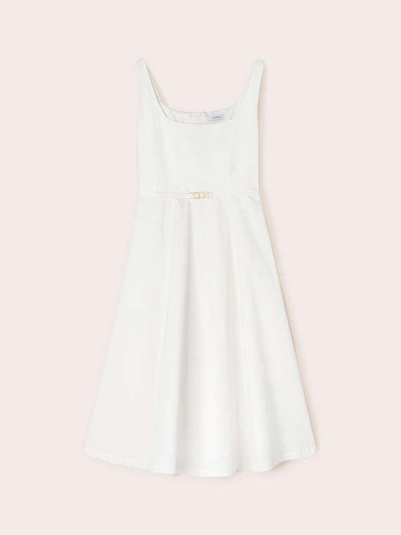 Vestito midi in popeline
