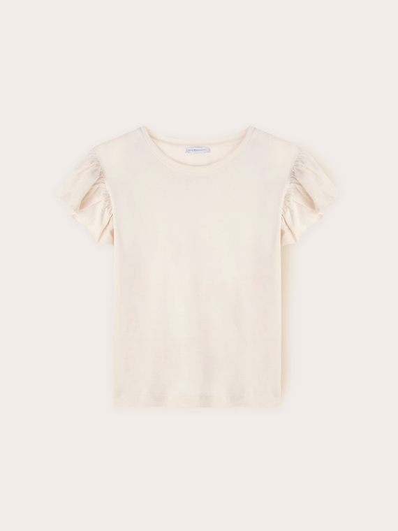 Camiseta con mangas con volantes
