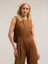 Lyocell blend jumpsuit with slit at the back image number 2