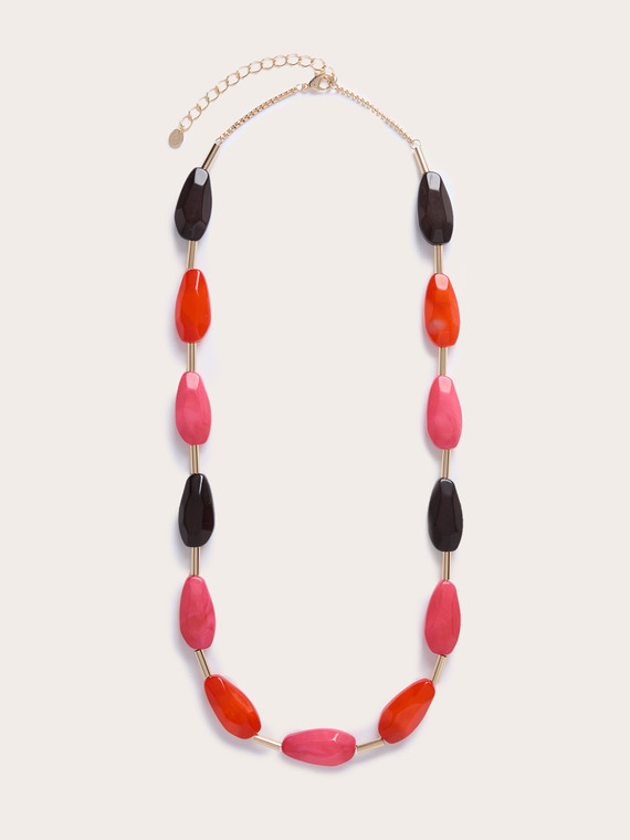 Long necklace with resin stones