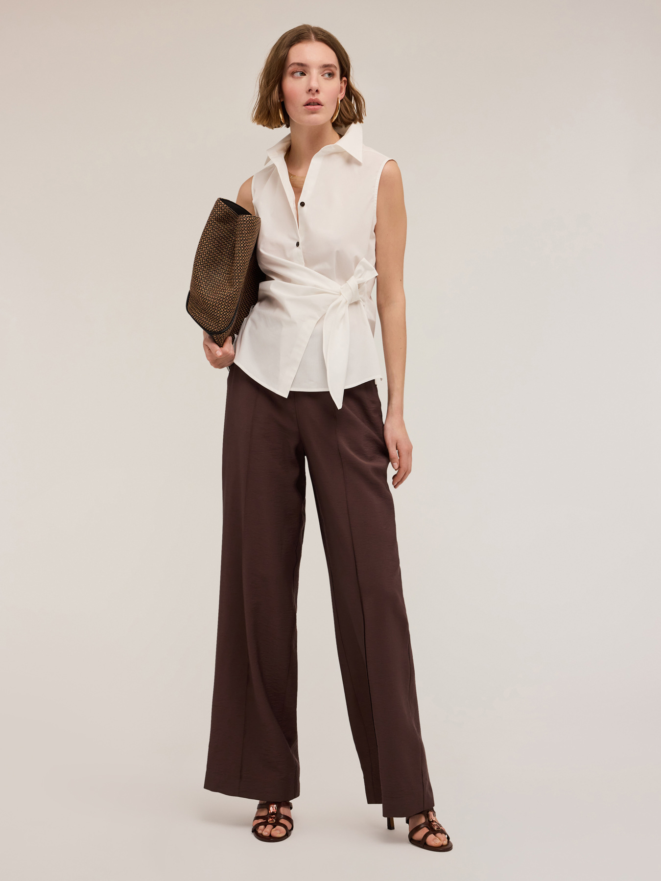 Satin palazzo trousers image number 0