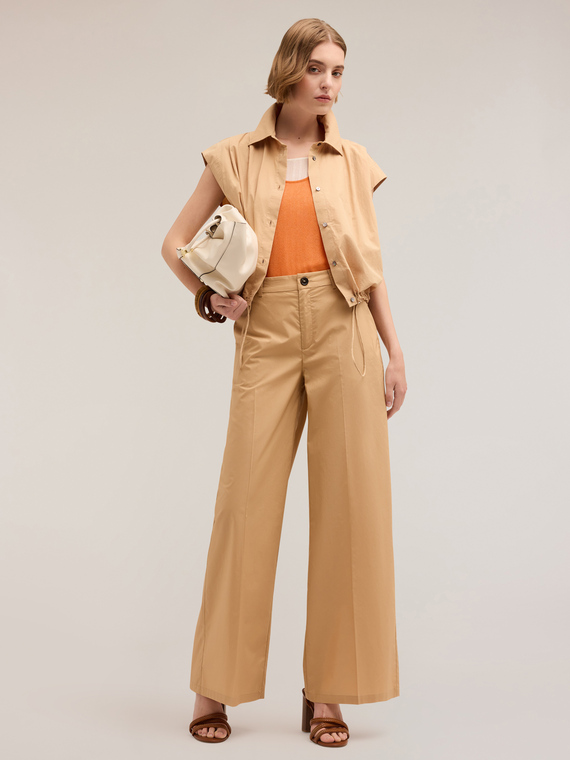 Baumwoll-Hose mit weitem Bein