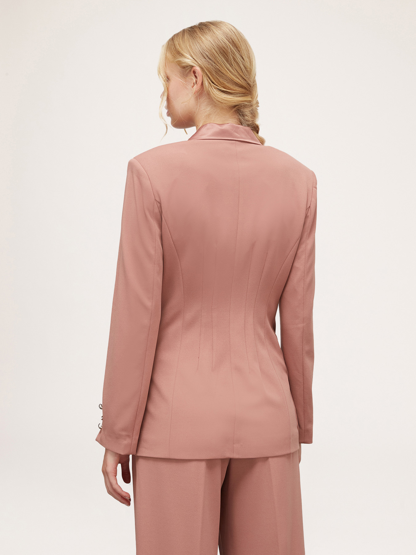 Jachetă la un singur r&acirc;nd de nasturi cu inserții din satin image number 1