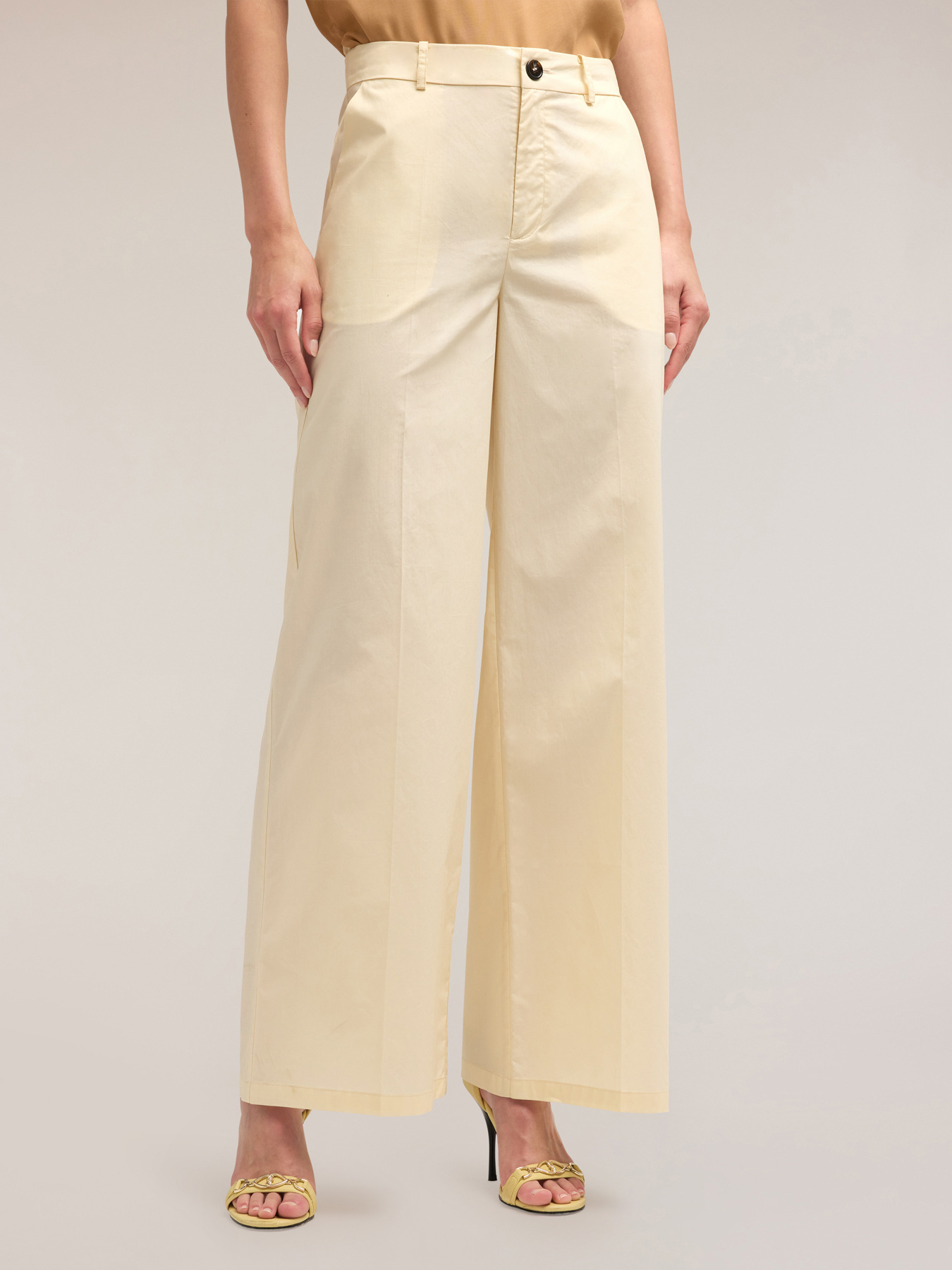 Wide leg cotton trousers image number 2