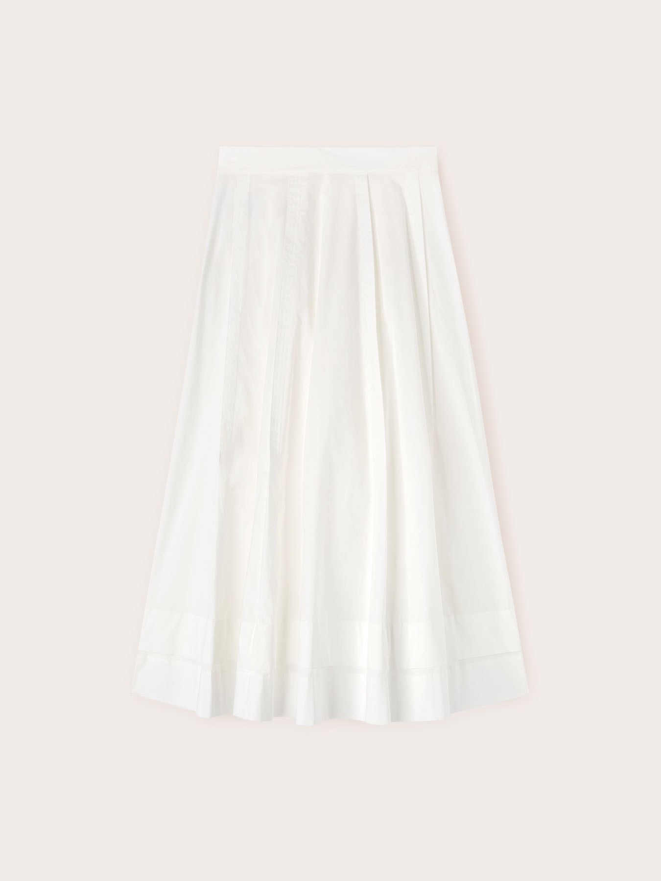 Gonna a ruota in popeline con pieghe image number 3