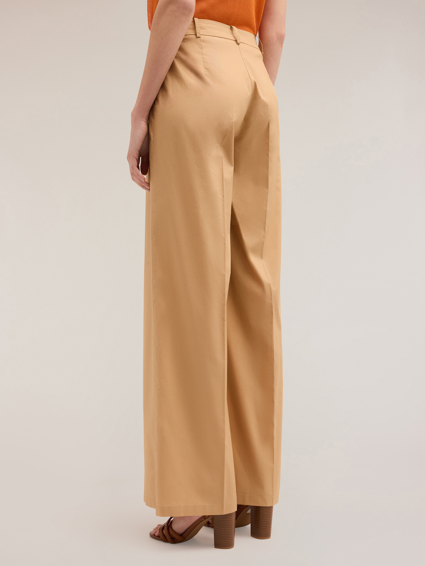 Pantaloni wide leg in cotone image number 1