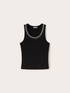 Tank top with crystal fringes image number 4