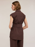 Sleeveless shirt with belt image number 1