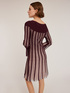 Pleated effect lurex knit striped dress image number 1